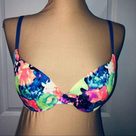 PINK Victoria's Secret Other - PINK Victoria’s Secret Neon Floral Push Up Bra